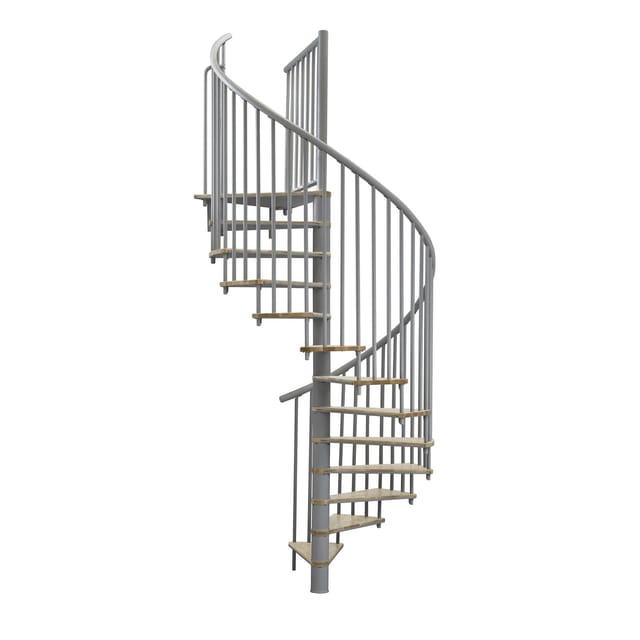 Minka Spindeltreppe Switch Ø 140 cm Eiche Grau Raumhöhe bis 295 cm