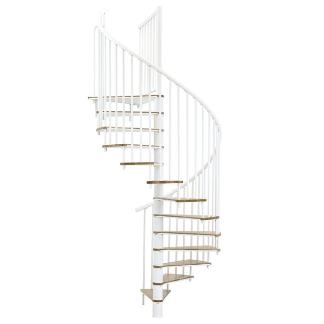 Minka Spindeltreppe Switch Ø 140 cm Eiche Weiß Raumhöhe bis 295 cm