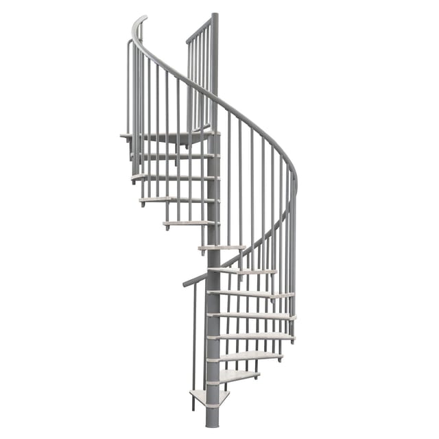 Minka Spindeltreppe Switch Ø 140 cm Grau-Weiß Raumhöhe bis 295 cm