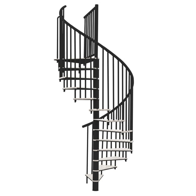 Minka Spindeltreppe Switch Ø 120 cm Schwarz-Weiß Raumhöhe bis 295 cm