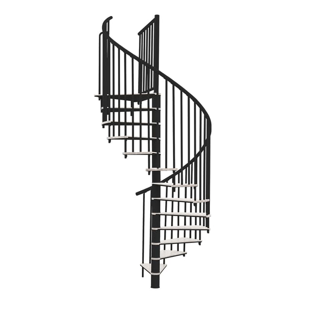 Minka Spindeltreppe Switch Ø 140 cm Schwarz-Weiß Raumhöhe bis 295 cm