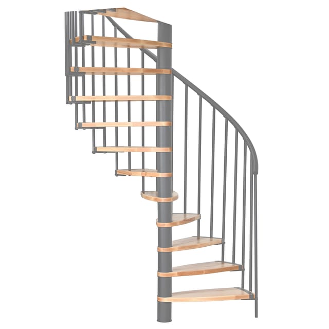 Minka Spindeltreppe Luna Grau-Buche Hell Raumhöhe bis 305 cm