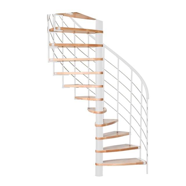 Minka Spindeltreppe Helios Buche-Weiß Raumhöhe bis 305 cm