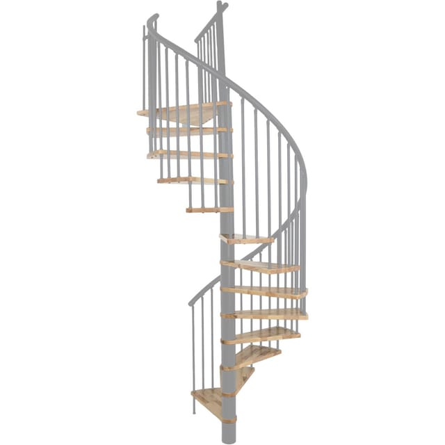 Minka Spindeltreppe Spiral Effect Ø 160 cm Eiche Grau Raumhöhe bis 305 cm