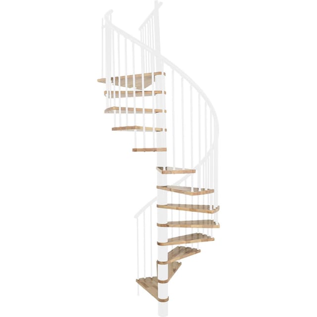 Minka Spindeltreppe Spiral Effect Ø 120 cm Eiche Weiß Raumhöhe bis 305 cm