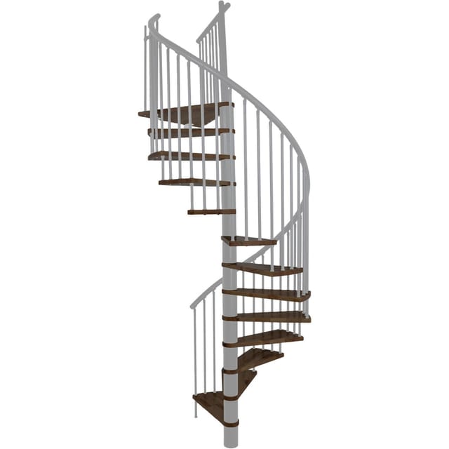 Minka Spindeltreppe Spiral Effect Ø 120 cm Walnuss-Grau Raumhöhe bis 305 cm