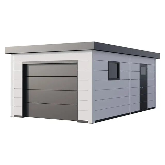 Garage 3663 mit Weiße Ecken 358 cm x 628 cm