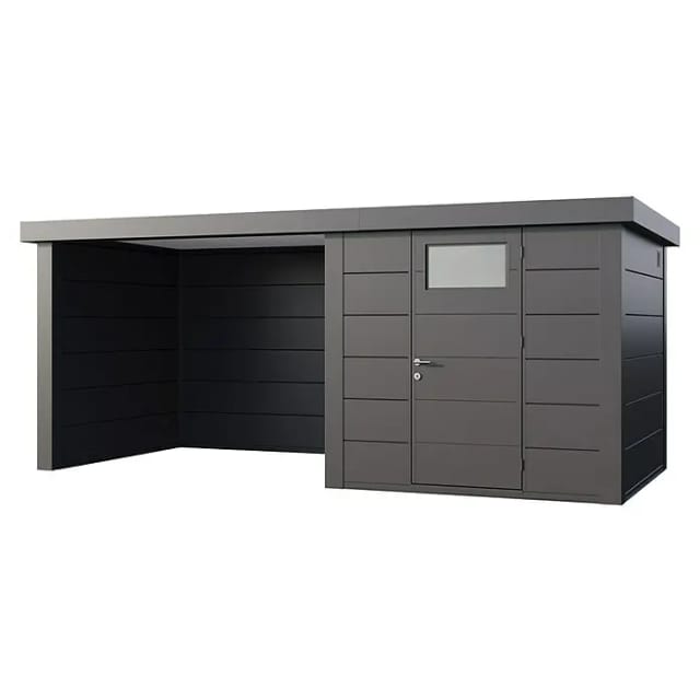 Gerätehaus Classico 2424 mit Lounge S Links 522 cm x 238 cm Anthrazit