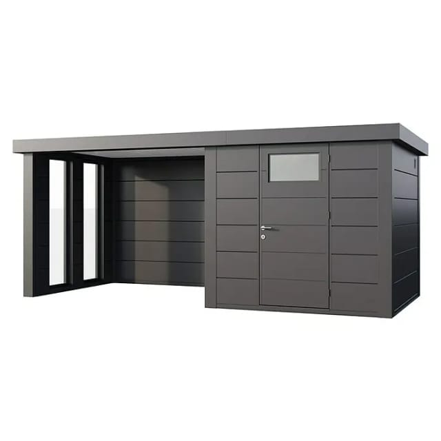Gerätehaus Classico 2424 mit Lounge S Links m. Fenster 522 cm x 238 cm Anthrazit