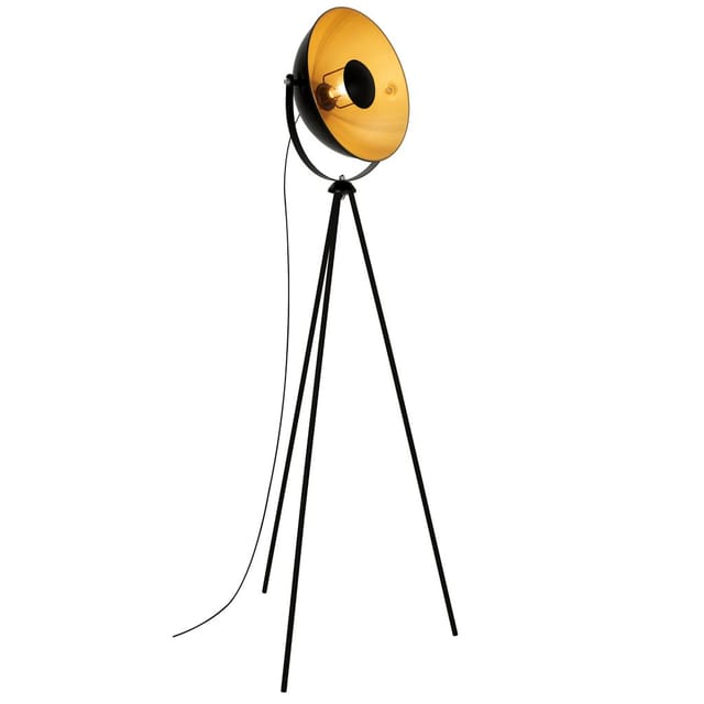 Brilo Stehleuchte Sand Kabelschalter Retro 58 cm Schwarz-Gold