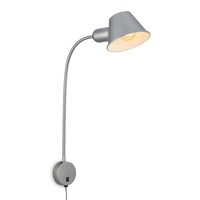 Briloner Bettleuchte Schwenkbar Schalter Ø 8 cm x 55 cm Chrom-Matt