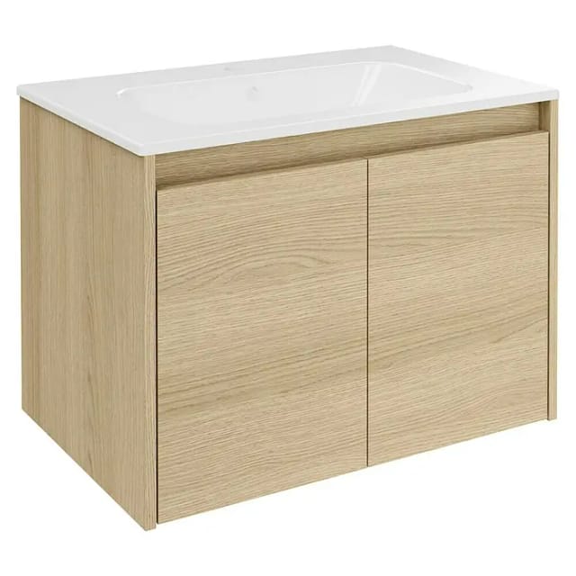 Fackelmann Waschtisch-Set Compact Line 2 Türen 71 cm Eiche