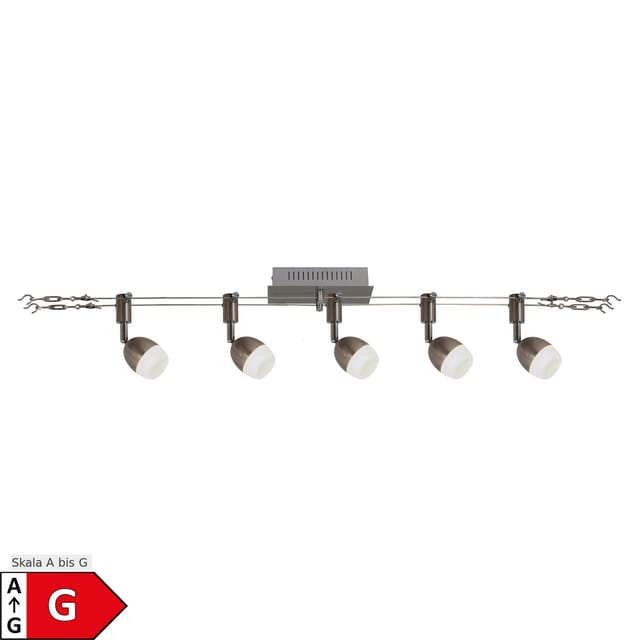 Näve LED-Seilsystem-Deckenspots Tony 5 Flammig 12 cm x 50 cm x 6 cm