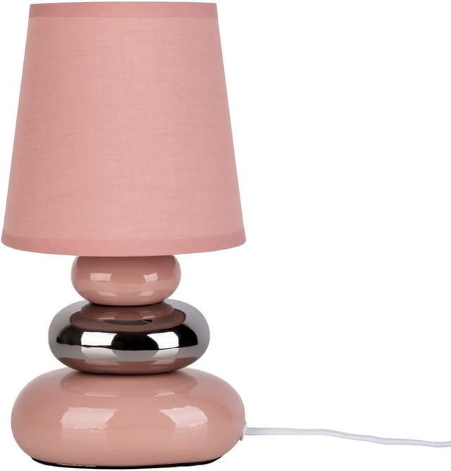 Näve Keramik-Tischleuchte Stoney Rosé Lachs Ø 16 cm x 31 cm