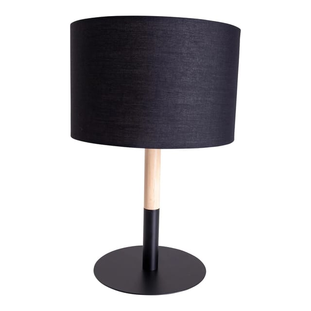 Näve Textil-Tischleuchte Tessile Schwarz Ø 24 cm x 37 cm