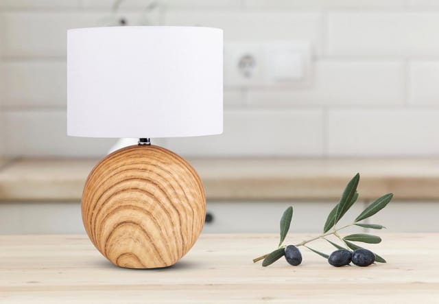Näve Keramik-Tischleuchte Woody Natur 31,5 cm x 21 cm x 13,5 cm
