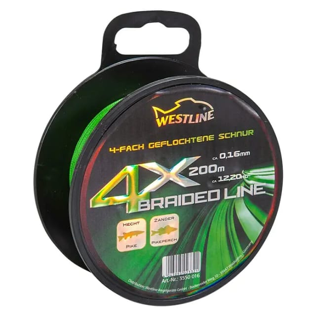 Westline Angelschnur 4X Braided Line 0,16 mm Grün