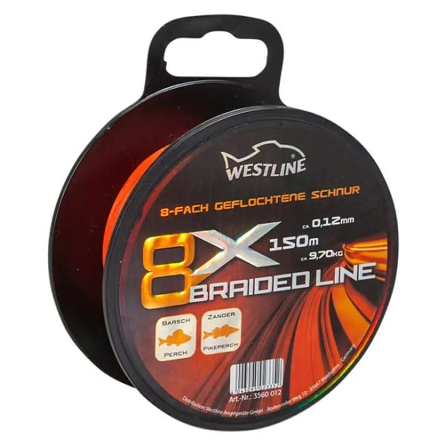 Westline Angelschnur 8X Braided Line 0,12 mm Orange