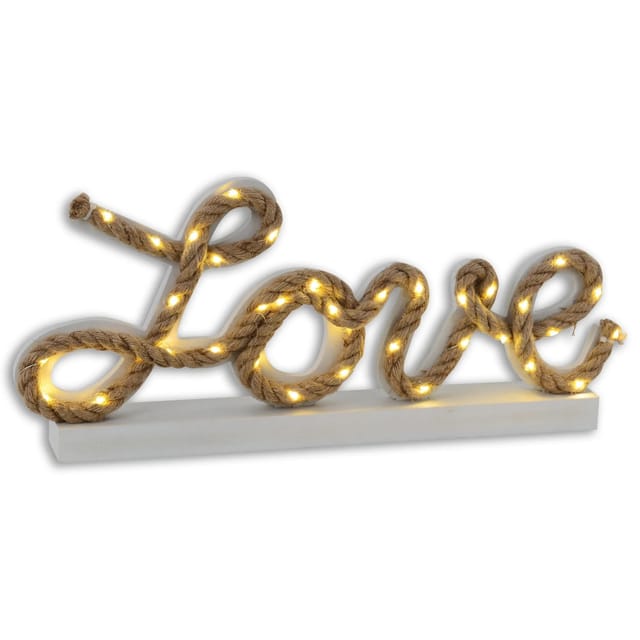 Näve LED-Deko-Tischleuchte Love Natur 20 cm x 45 cm x 5 cm