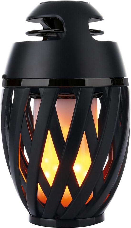 Näve LED-Außentischleuchte Muna mit Bluetooth-Speaker Schwarz Ø 10 cm x 16,5 cm