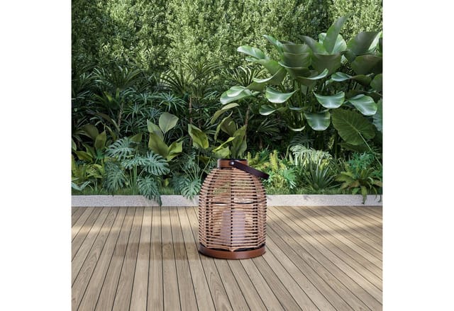 Näve LED-Solarleuchte Korbinian Natur Ø 21 cm x 29 cm