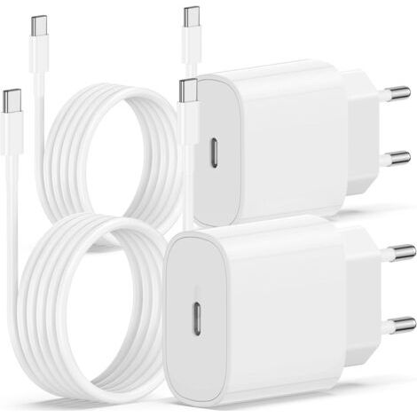 2er-pack Iphone 17/16/15 Ladegerät, 20w Usb-c Schnellladegerät Mit 2m Usb-c-kabel Für Iphone 17/17 Pro/16 Pro Max/15 Pro Max/15 Plus/ipad 12,9/11 Zoll, Air 5/4, Samsung Galaxy, Netzteil