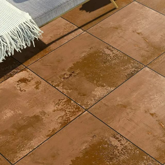 Terrassenplatte Feinsteinzeug Metallic Copper 60 cm x 120 cm
