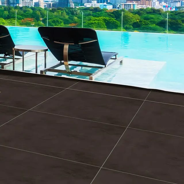Terrassenplatte Feinsteinzeug Moon Chocolate 100 x 100 x 2 cm
