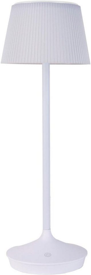 Näve LED-Solar-Akkutischleuchte Emmi Weiß Ø 13 cm x 38 cm