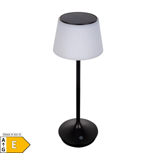 Näve LED-Solar-Akkutischleuchte Emmi Schwarz Ø 13 cm x 38 cm