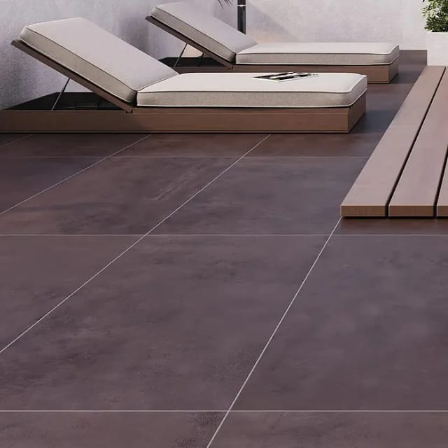 Terrassenplatte Feinsteinzeug Moon Chocolate 60 x 120 x 2 cm