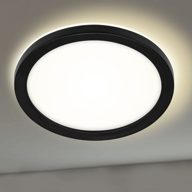 Brilo LED-Außenleuchte Frankfurt Schwarz rund Ø 21 cm