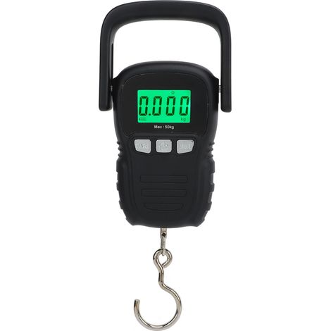 Balance Électronique Portable 50 Kg À Suspension Numérique, Étanche, Avec Manille En Acier Inoxydable, Crochet En S Et Boîtier En Plastique.-aquaforge