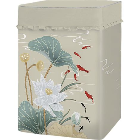 Housse Classique Pour Lave-linge À Chargement Par Le Haut, Housse Anti-poussière Pour Lave-linge Et Sèche-linge (motif Fleur De Lotus, (4,5-5,5 Kg))-aquaforge