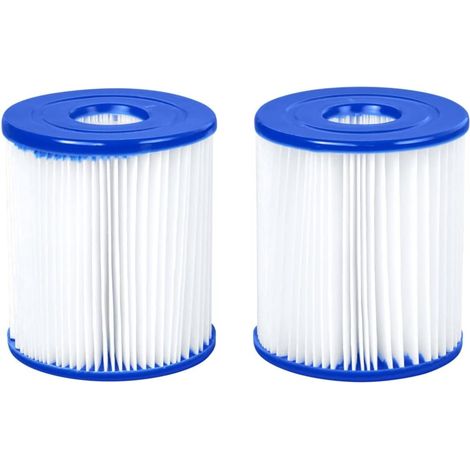 Cartouche Filtrante Bestway 58093-17, Taille I, Pour Piscines, Bleu/blanc, 7,9 X 8,9 Cm, Lot De 2-aquaforge