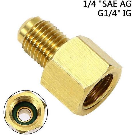 Adaptateur Durable 1/4 Sae Ag X G 1/4 Ig Pour Réducteur De Pression D'Azote Sur Tuyau De Climatisation, En Laiton Résistant À La Corrosion-aquaforge