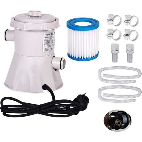 Pompe De Filtration Pour Piscine (grise) - 300 Gallons - 220 V Électrique - Pvc Durable - Filtre À Cartouche-aquaforge