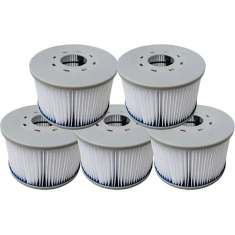 Cartouches Filtrantes Gonflables Mspa Pour Spa, Paquet De 5 Filtres De Rechange En Polypropylène Pour Le Nettoyage Du Spa, 10,6 X 6,7 Cm-aquaforge