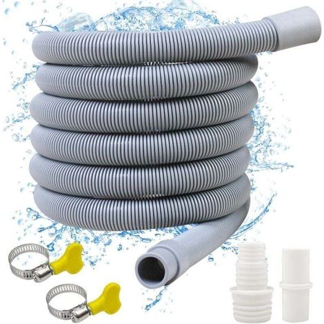 Tuyau D'Évacuation Long Pour Lave-linge. Rallonge Universelle. Avec Raccord Et Collier De Serrage.-aquaforge