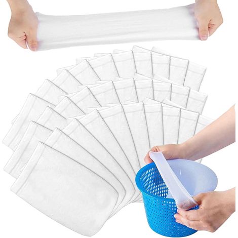 Lot De 30 Chaussettes Filtrantes Réutilisables Pour Écumoire De Piscine, Retenant Cheveux, Feuilles Et Pollen, Pour Piscines Enterrées-aquaforge