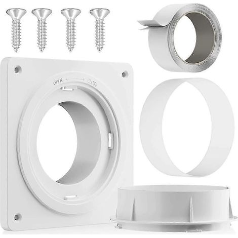 Raccord De Sécheuse, Kit De Conduit D'Évacuation De Sécheuse À Verrouillage Par Rotation Avec Système De Connexion Rapide, Plaque Murale Compatible Avec Les Conduits De 4 Pouces-aquaforge