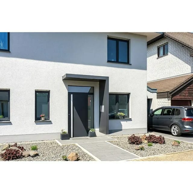 Gutta Rechteckvordach BS PLUS 160 x 90 cm Seite Rechts und Briefkasten Edelstahl