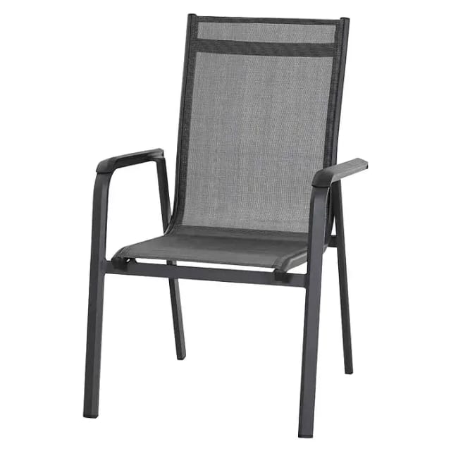 Siena Garden Stapelsessel Tesoro Alu 68 cm x 62,5 cm x 98 cm Anthrazit