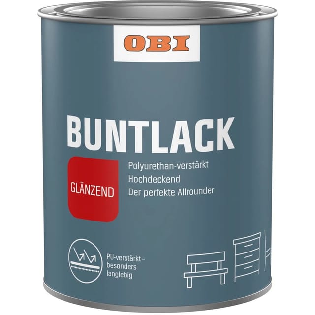 OBI Buntlack PU Wasserverdünnbar 125 ml Waldgrün Glänzend