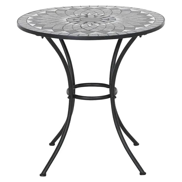 Siena Garden Gartentisch Como Rund Grau Ø 60 cm