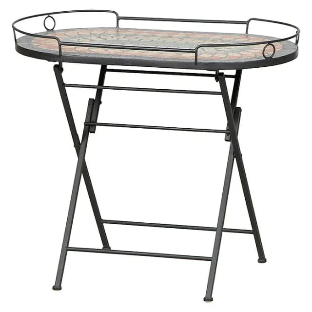 Siena Garden Gartentisch Prato Rechteckig Schwarz 67,5 cm x 41 cm