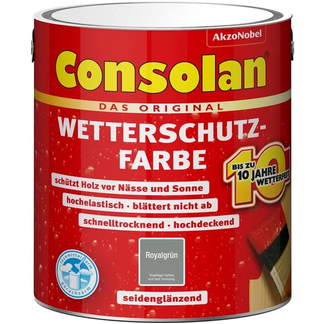 Consolan Wetterschutzfarbe Royalgrün Seidenglänzend 2,5,