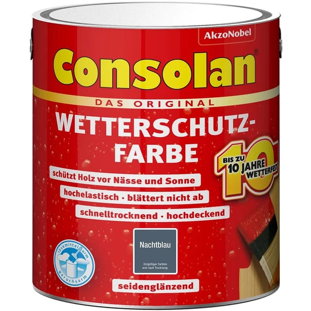 Consolan Wetterschutzfarbe Nachtblau Seidenglänzend 2,5,