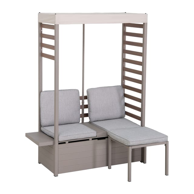 Sunjoy Gartensofa Faro Stahl 57 cm x 147 cm Grau
