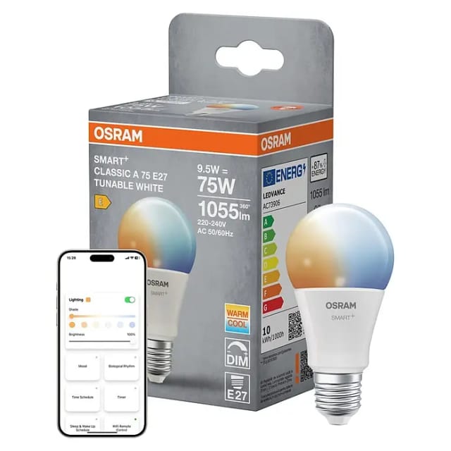 Osram Matter Leuchtmittel E27 Glühlampenform A75 Dimmbar 9,5 W 1.055,m